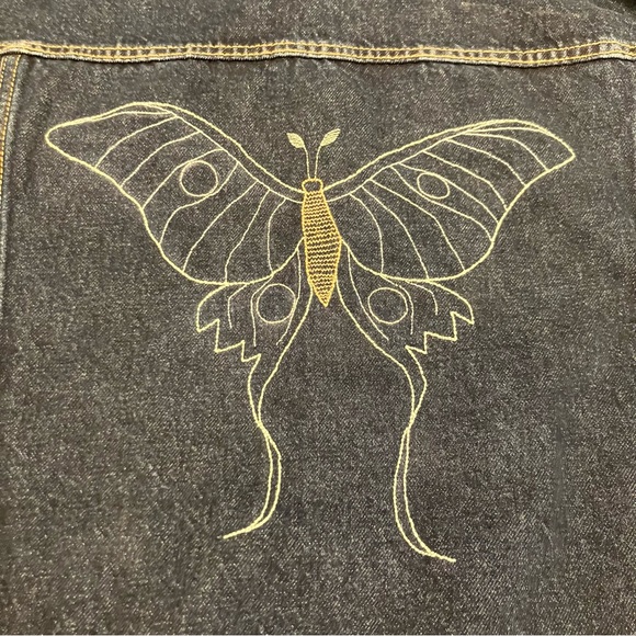 NWT Luna Moth embroidered denim jacket - Picture 2 of 9
